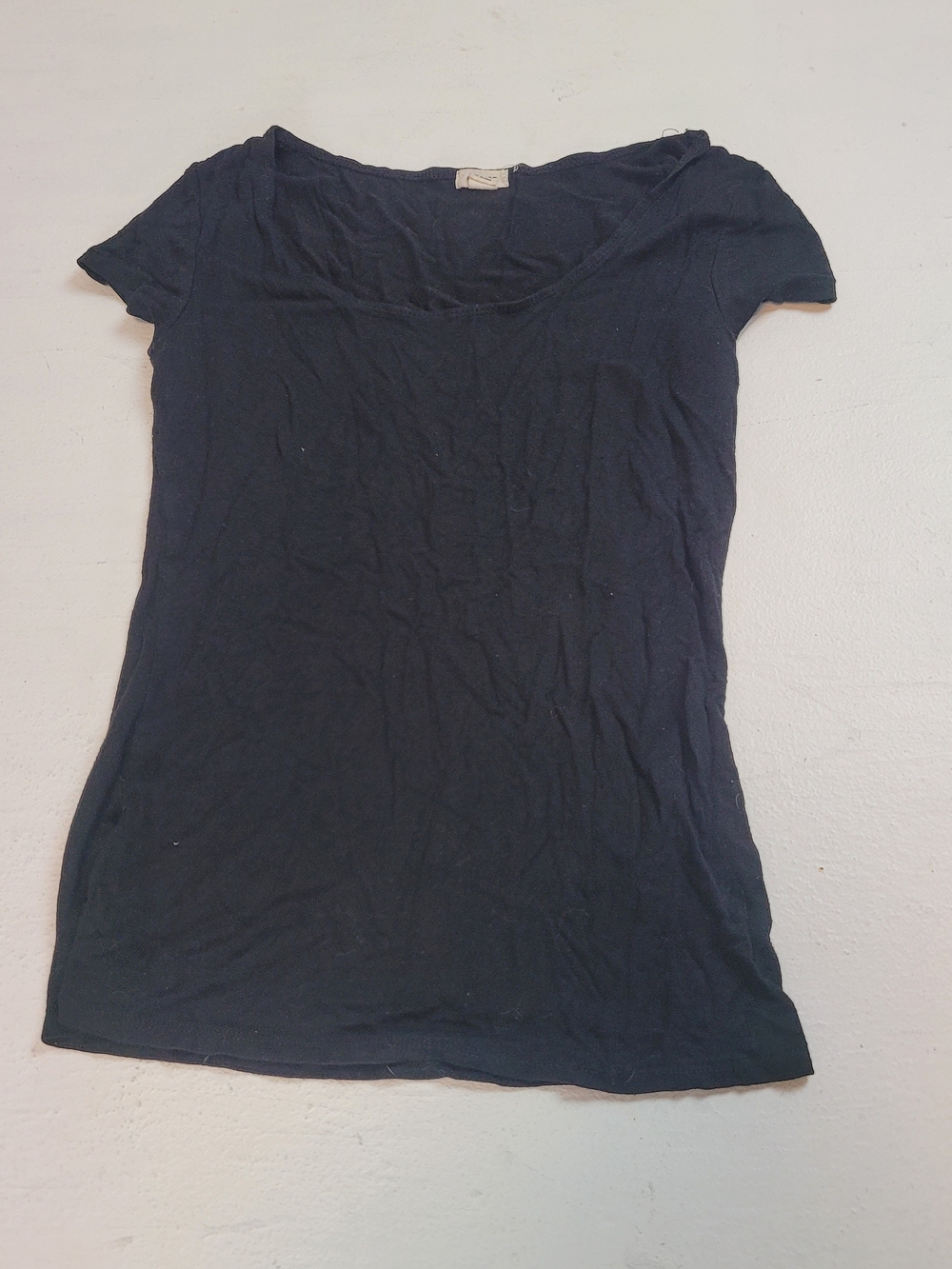 Garage Black Scoop Neck Short Sleeve Tee